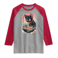 Japanese Inspo Ramen Cat Graphic Raglan Shirt Anime Manga Kawaii Otaku Urban Streetwear - Wonder Print Shop