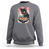 Japanese Inspo Ramen Cat Graphic Sweatshirt Anime Manga Kawaii Otaku Urban Streetwear - Wonder Print Shop