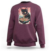 Japanese Inspo Ramen Cat Graphic Sweatshirt Anime Manga Kawaii Otaku Urban Streetwear - Wonder Print Shop