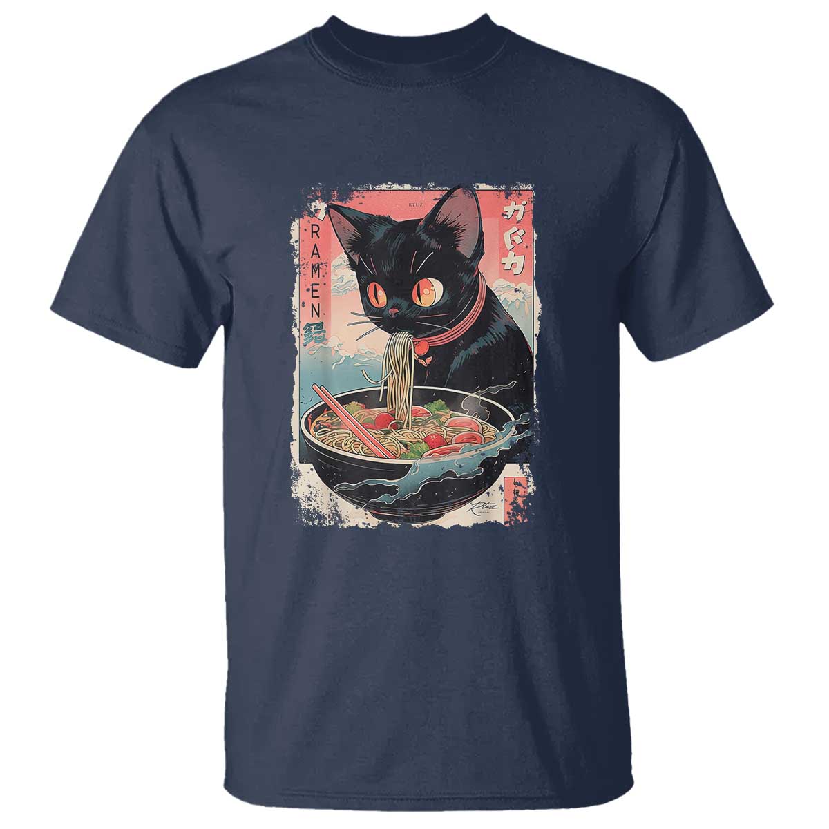 Japanese Inspo Ramen Cat Graphic T Shirt Anime Manga Kawaii Otaku Urban Streetwear - Wonder Print Shop