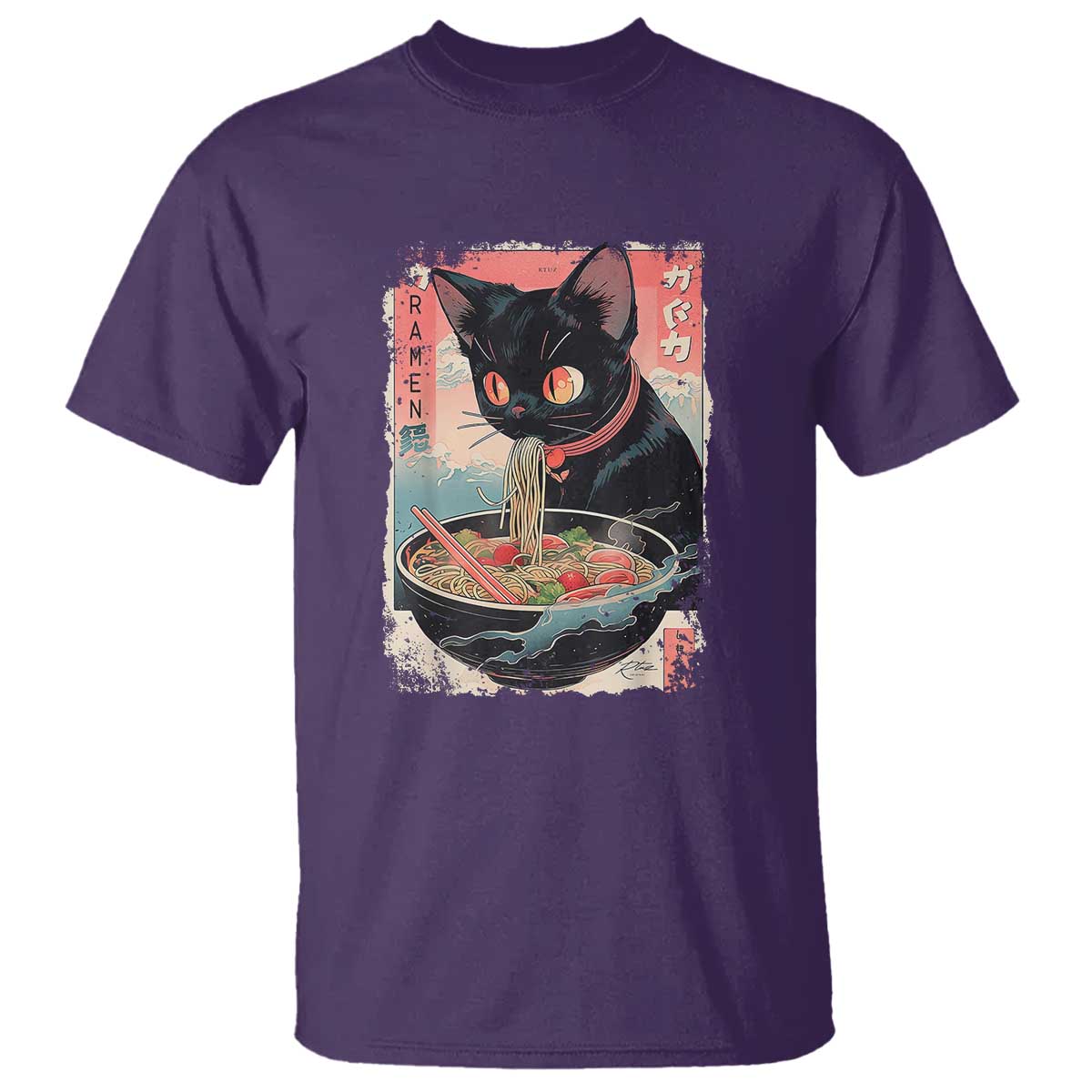 Japanese Inspo Ramen Cat Graphic T Shirt Anime Manga Kawaii Otaku Urban Streetwear - Wonder Print Shop