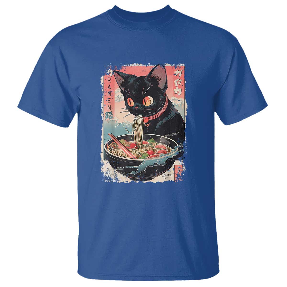Japanese Inspo Ramen Cat Graphic T Shirt Anime Manga Kawaii Otaku Urban Streetwear - Wonder Print Shop