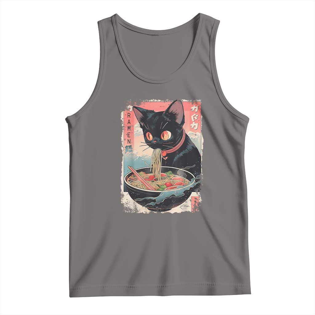 Japanese Inspo Ramen Cat Graphic Tank Top Anime Manga Kawaii Otaku Urban Streetwear - Wonder Print Shop