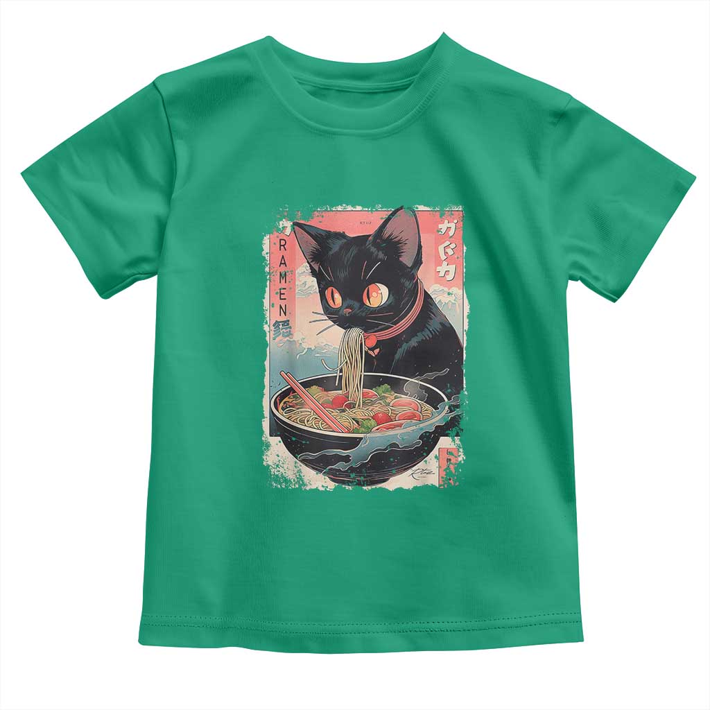 Japanese Inspo Ramen Cat Graphic Toddler T Shirt Anime Manga Kawaii Otaku Urban Streetwear - Wonder Print Shop