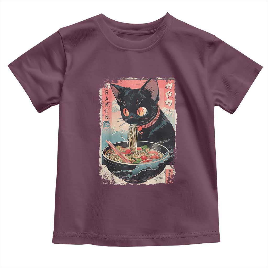 Japanese Inspo Ramen Cat Graphic Toddler T Shirt Anime Manga Kawaii Otaku Urban Streetwear - Wonder Print Shop