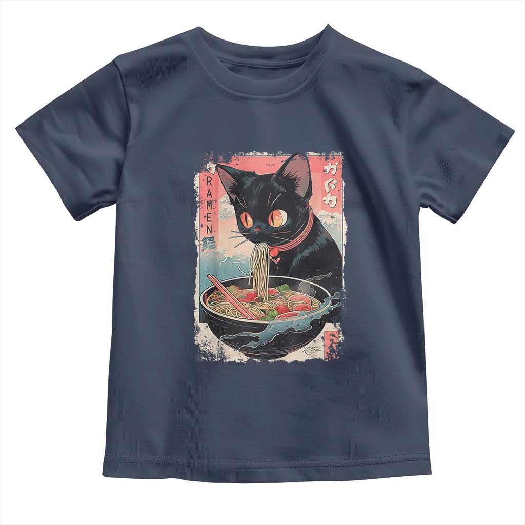 Japanese Inspo Ramen Cat Graphic Toddler T Shirt Anime Manga Kawaii Otaku Urban Streetwear - Wonder Print Shop