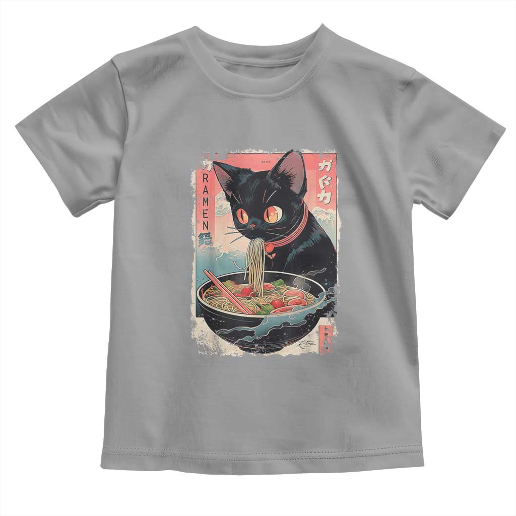 Japanese Inspo Ramen Cat Graphic Toddler T Shirt Anime Manga Kawaii Otaku Urban Streetwear - Wonder Print Shop