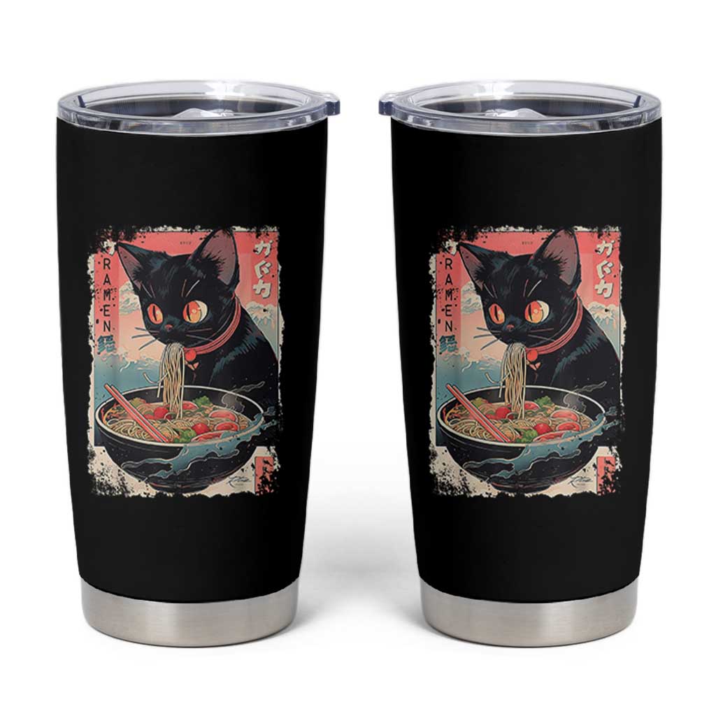 Japanese Inspo Ramen Cat Graphic Tumbler Cup Anime Manga Kawaii Otaku Urban Streetwear - Wonder Print Shop