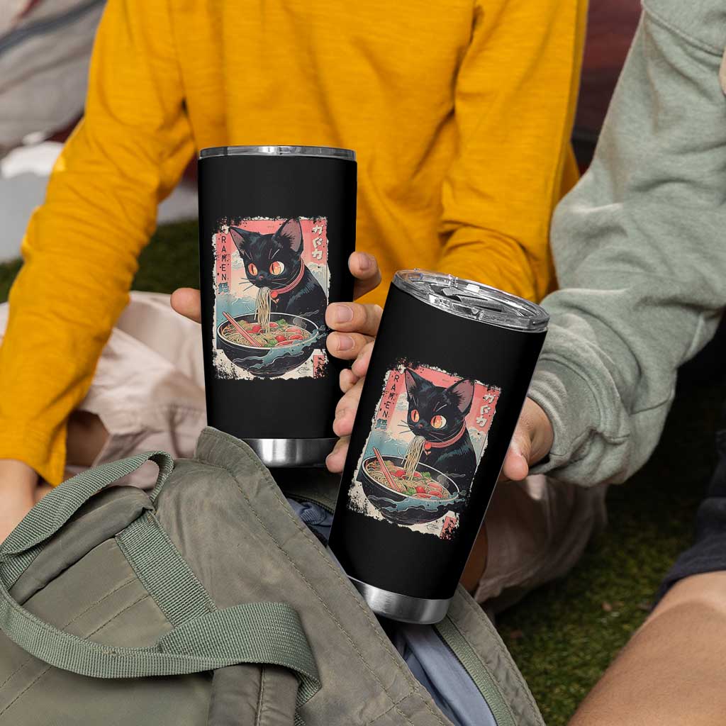 Japanese Inspo Ramen Cat Graphic Tumbler Cup Anime Manga Kawaii Otaku Urban Streetwear - Wonder Print Shop