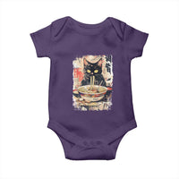 Ramen Noodles Black Cat Graphic Baby Onesie Kawaii Retro Japan Y2K Cats Manga Anime - Wonder Print Shop