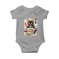 Ramen Noodles Black Cat Graphic Baby Onesie Kawaii Retro Japan Y2K Cats Manga Anime - Wonder Print Shop