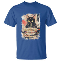 Ramen Noodles Black Cat Graphic T Shirt Kawaii Retro Japan Y2K Cats Manga Anime - Wonder Print Shop