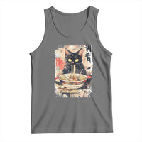Ramen Noodles Black Cat Graphic Tank Top Kawaii Retro Japan Y2K Cats Manga Anime - Wonder Print Shop