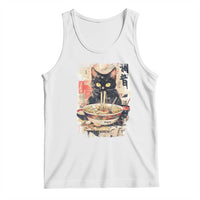 Ramen Noodles Black Cat Graphic Tank Top Kawaii Retro Japan Y2K Cats Manga Anime - Wonder Print Shop