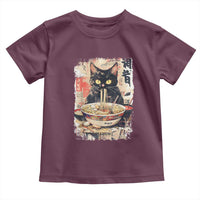 Ramen Noodles Black Cat Graphic Toddler T Shirt Kawaii Retro Japan Y2K Cats Manga Anime - Wonder Print Shop