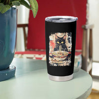 Ramen Noodles Black Cat Graphic Tumbler Cup Kawaii Retro Japan Y2K Cats Manga Anime - Wonder Print Shop