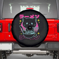 Kawaii Ramen Cat Spare Tire Cover Retro Japanese Noodles Lover Anime Aesthetic - Wonder Print Shop