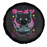 Kawaii Ramen Cat Spare Tire Cover Retro Japanese Noodles Lover Anime Aesthetic - Wonder Print Shop