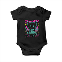 Kawaii Ramen Cat Baby Onesie Retro Japanese Noodles Lover Anime Aesthetic - Wonder Print Shop