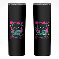 Kawaii Ramen Cat Skinny Tumbler Retro Japanese Noodles Lover Anime Aesthetic - Wonder Print Shop