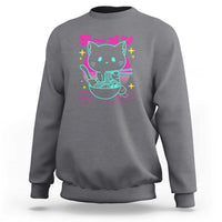 Kawaii Ramen Cat Sweatshirt Retro Japanese Noodles Lover Anime Aesthetic - Wonder Print Shop