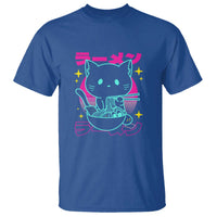 Kawaii Ramen Cat T Shirt Retro Japanese Noodles Lover Anime Aesthetic - Wonder Print Shop