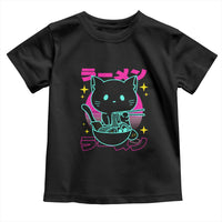 Kawaii Ramen Cat Toddler T Shirt Retro Japanese Noodles Lover Anime Aesthetic - Wonder Print Shop