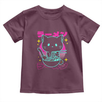 Kawaii Ramen Cat Toddler T Shirt Retro Japanese Noodles Lover Anime Aesthetic - Wonder Print Shop