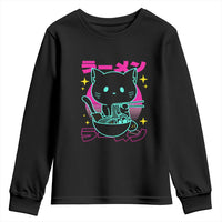 Kawaii Ramen Cat Youth Sweatshirt Retro Japanese Noodles Lover Anime Aesthetic - Wonder Print Shop