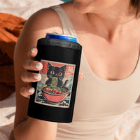 Cat Ramen Japanese Inspo Graphic 4 in 1 Can Cooler Tumbler Funny Kawaii Cat Anime Gifts - Wonder Print Shop