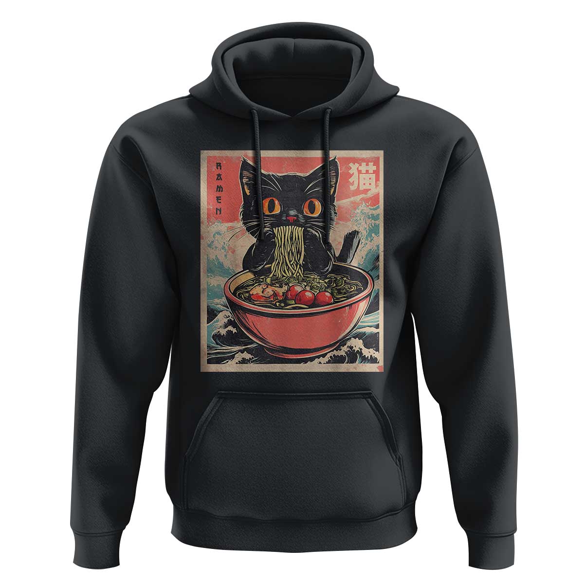 Cat Ramen Japanese Inspo Graphic Hoodie Funny Kawaii Cat Anime Gifts - Wonder Print Shop