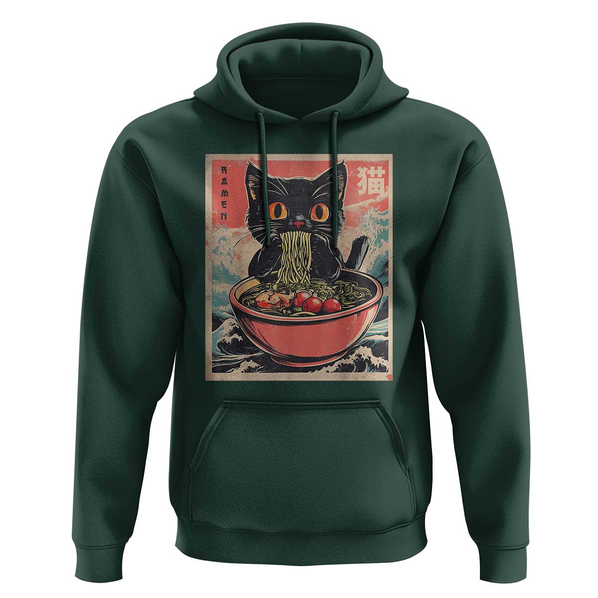 Cat Ramen Japanese Inspo Graphic Hoodie Funny Kawaii Cat Anime Gifts - Wonder Print Shop