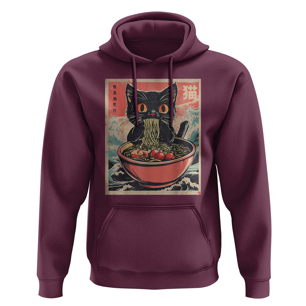 Cat Ramen Japanese Inspo Graphic Hoodie Funny Kawaii Cat Anime Gifts - Wonder Print Shop
