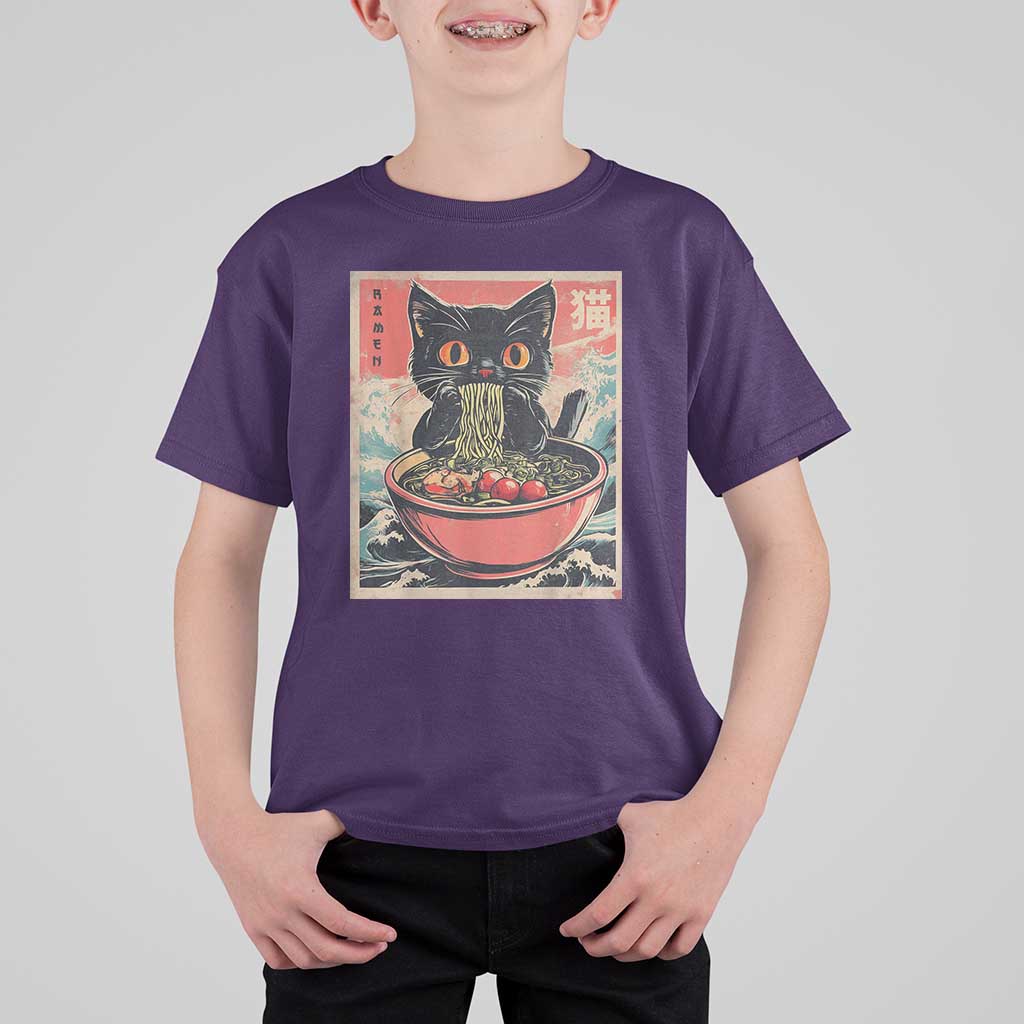 Cat Ramen Japanese Inspo Graphic T Shirt For Kid Funny Kawaii Cat Anime Gifts - Wonder Print Shop
