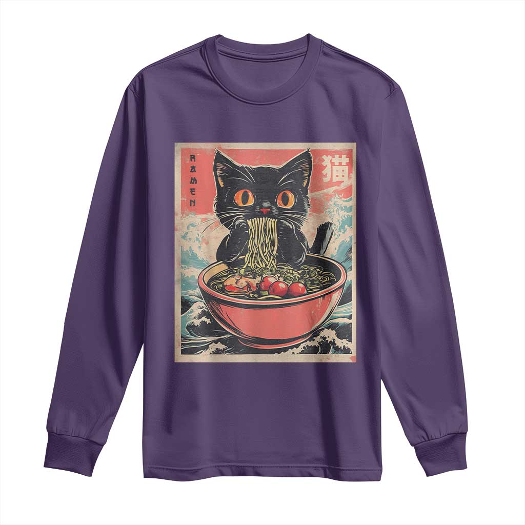Cat Ramen Japanese Inspo Graphic Long Sleeve Shirt Funny Kawaii Cat Anime Gifts - Wonder Print Shop