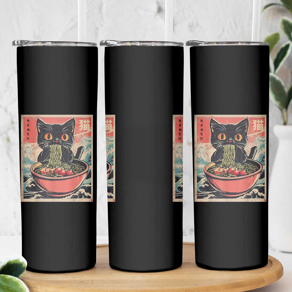 Cat Ramen Japanese Inspo Graphic Skinny Tumbler Funny Kawaii Cat Anime Gifts - Wonder Print Shop