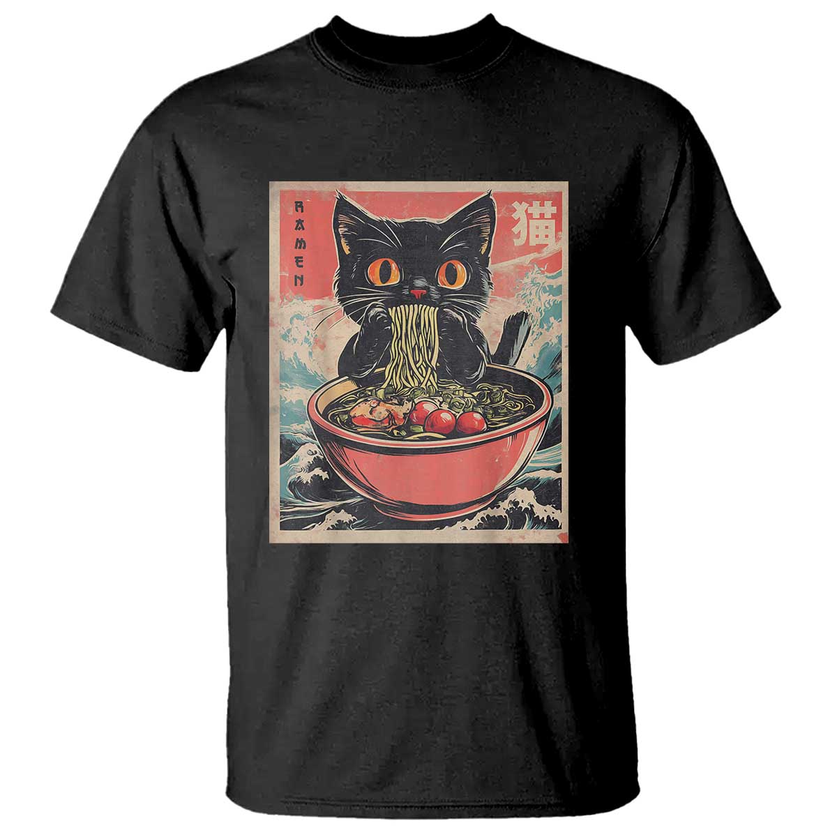 Cat Ramen Japanese Inspo Graphic T Shirt Funny Kawaii Cat Anime Gifts - Wonder Print Shop