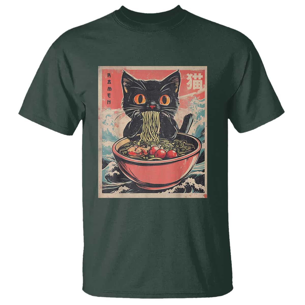 Cat Ramen Japanese Inspo Graphic T Shirt Funny Kawaii Cat Anime Gifts - Wonder Print Shop