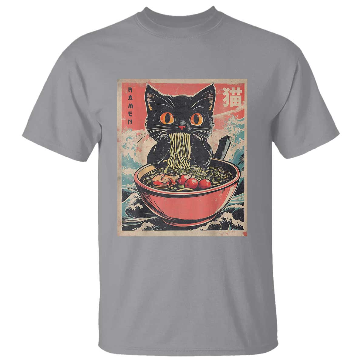 Cat Ramen Japanese Inspo Graphic T Shirt Funny Kawaii Cat Anime Gifts - Wonder Print Shop