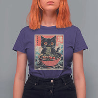 Cat Ramen Japanese Inspo Graphic T Shirt For Women Funny Kawaii Cat Anime Gifts - Wonder Print Shop
