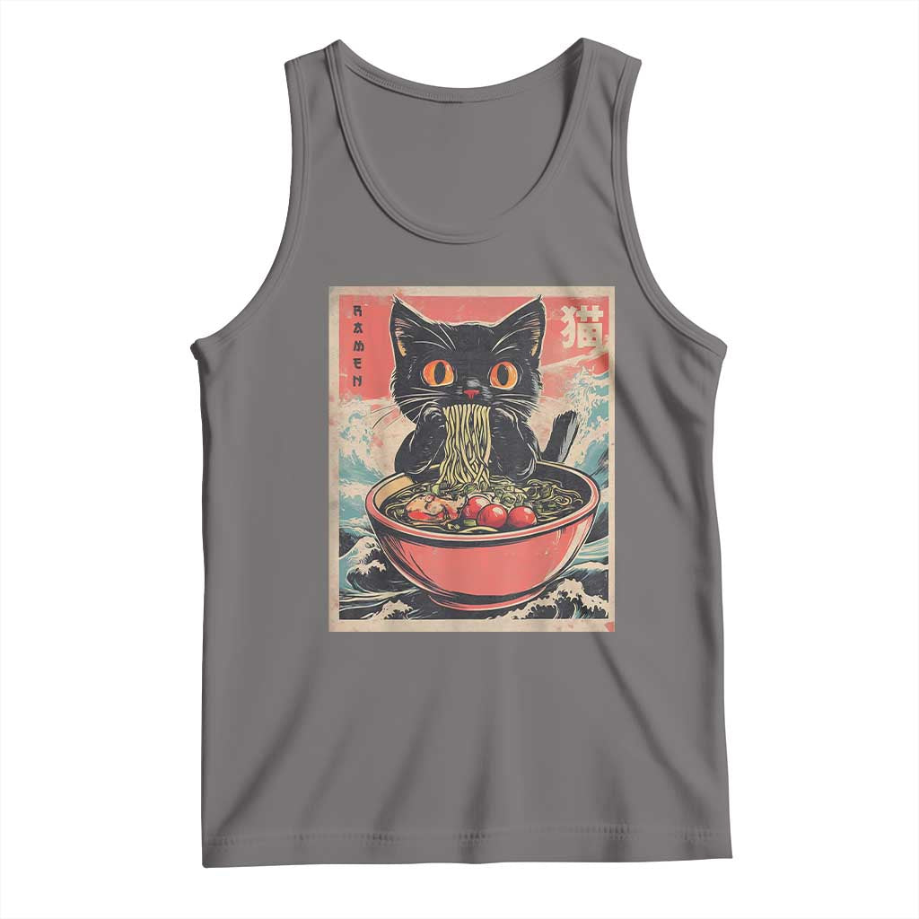 Cat Ramen Japanese Inspo Graphic Tank Top Funny Kawaii Cat Anime Gifts - Wonder Print Shop