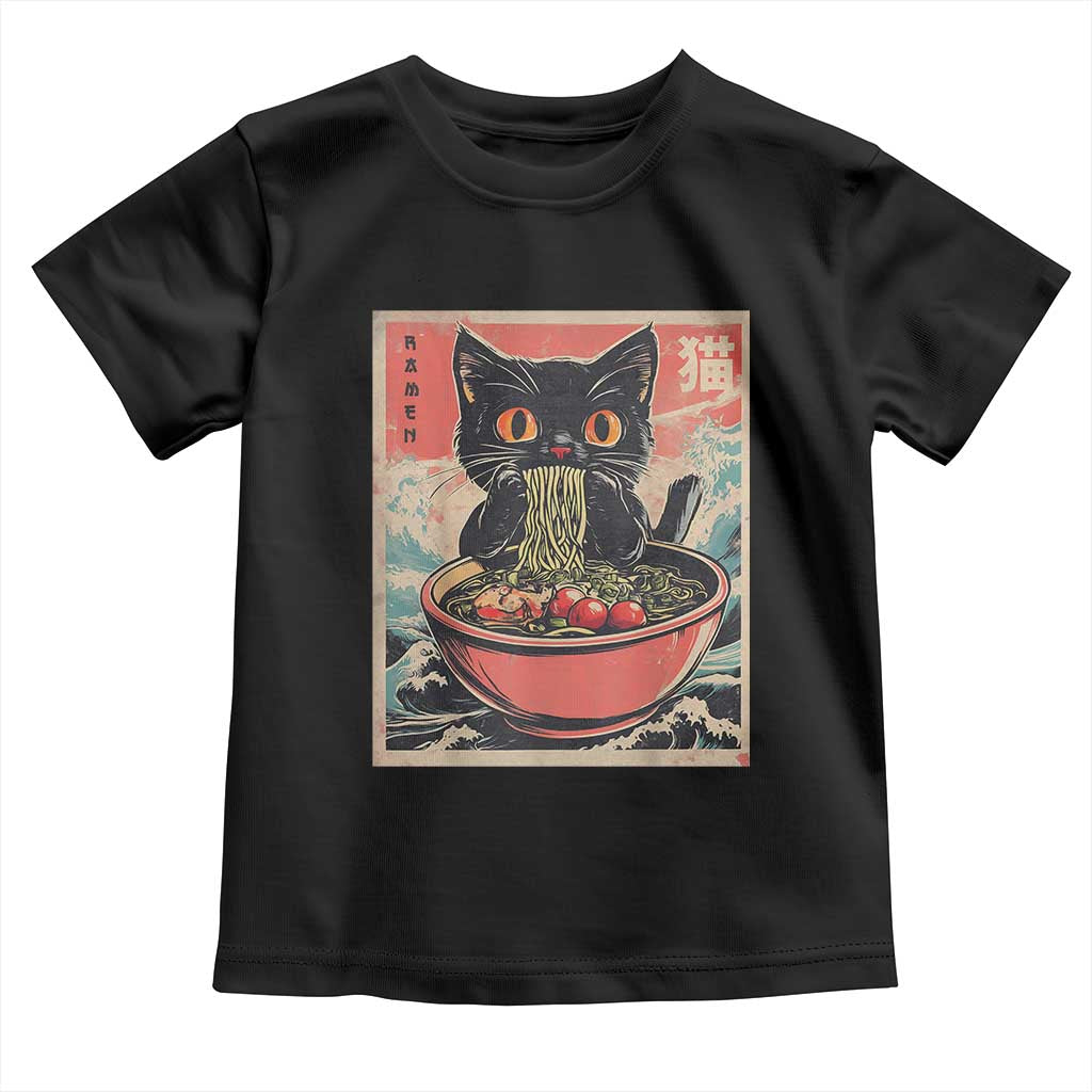 Cat Ramen Japanese Inspo Graphic Toddler T Shirt Funny Kawaii Cat Anime Gifts - Wonder Print Shop