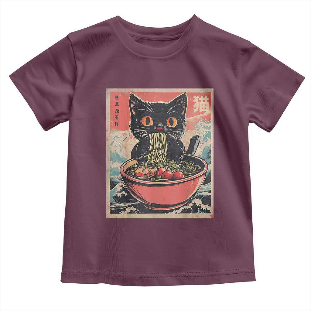 Cat Ramen Japanese Inspo Graphic Toddler T Shirt Funny Kawaii Cat Anime Gifts - Wonder Print Shop