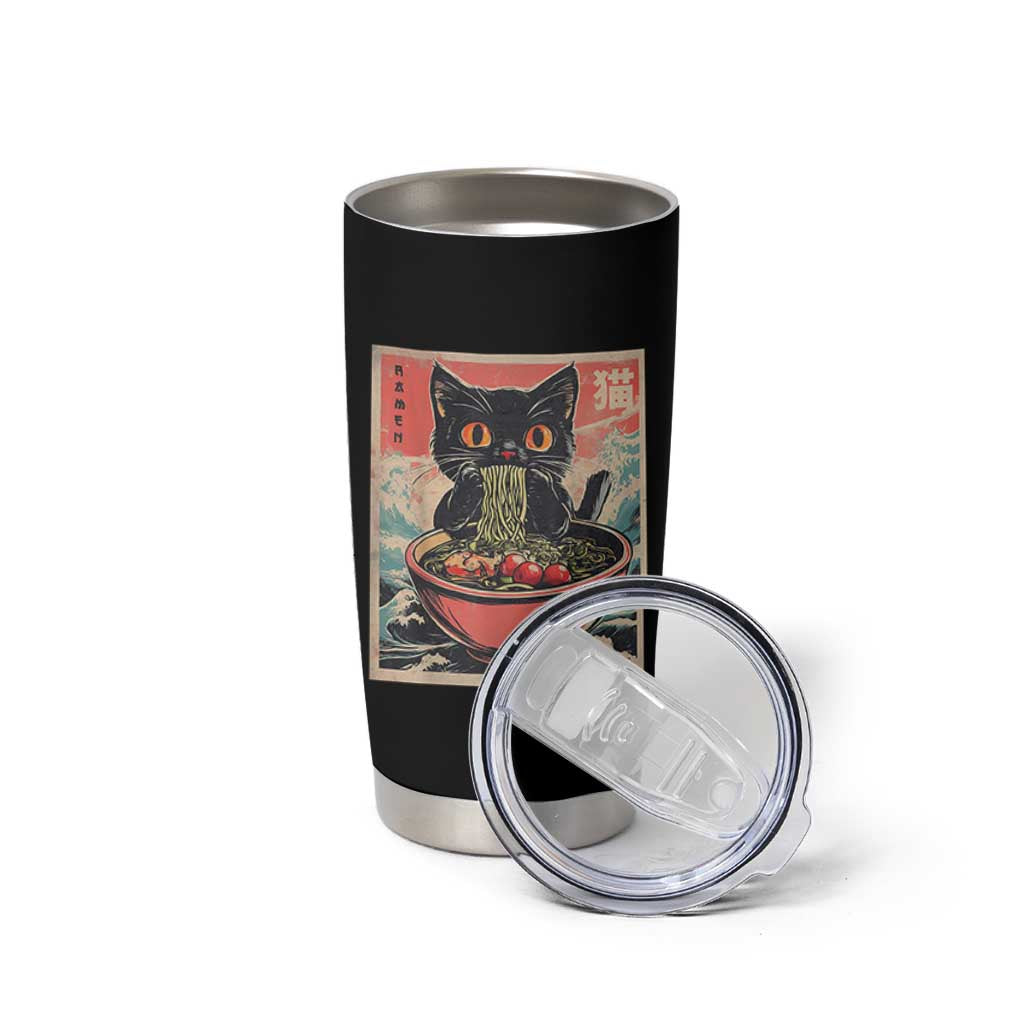 Cat Ramen Japanese Inspo Graphic Tumbler Cup Funny Kawaii Cat Anime Gifts - Wonder Print Shop