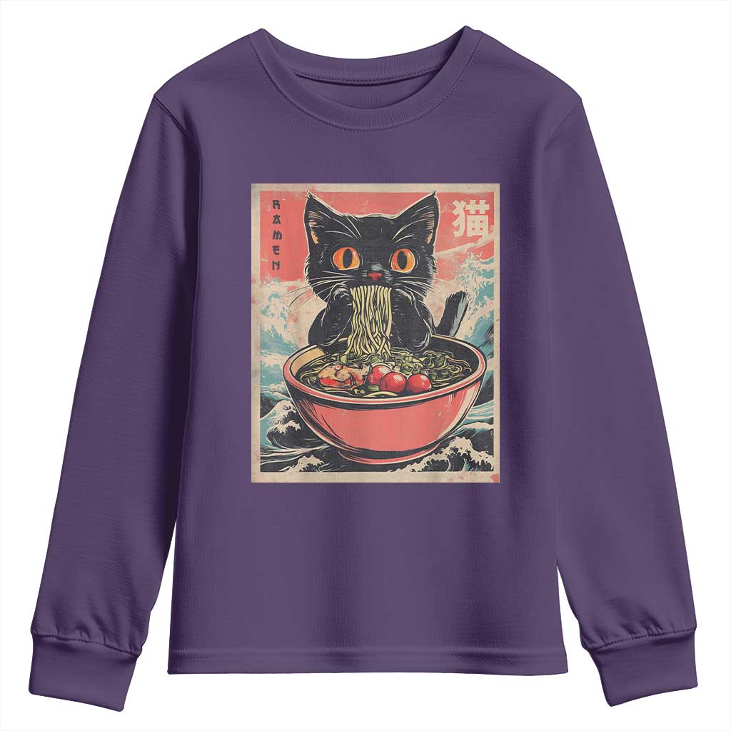 Cat Ramen Japanese Inspo Graphic Youth Sweatshirt Funny Kawaii Cat Anime Gifts - Wonder Print Shop