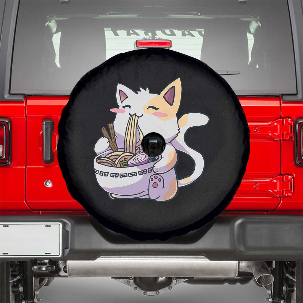 Ramen Cat Kawaii Spare Tire Cover Anime Japanese Neko Cute Graphic - Wonder Print Shop