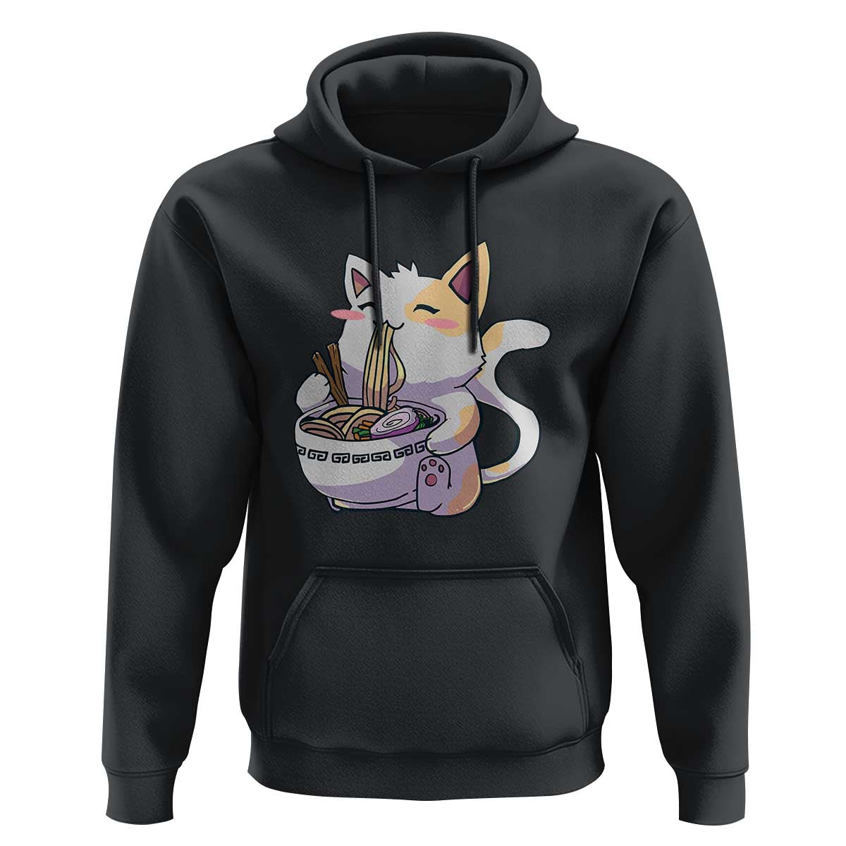 Ramen Cat Kawaii Hoodie Anime Japanese Neko Cute Graphic - Wonder Print Shop