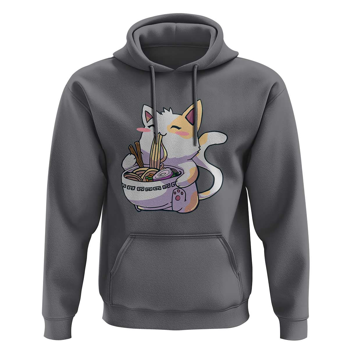 Ramen Cat Kawaii Hoodie Anime Japanese Neko Cute Graphic - Wonder Print Shop