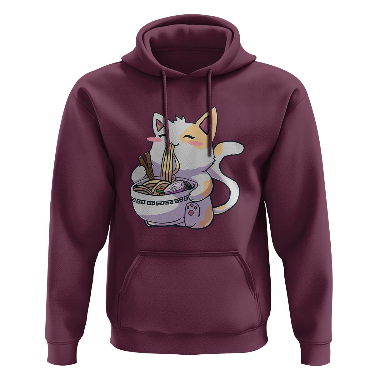 Ramen Cat Kawaii Hoodie Anime Japanese Neko Cute Graphic - Wonder Print Shop