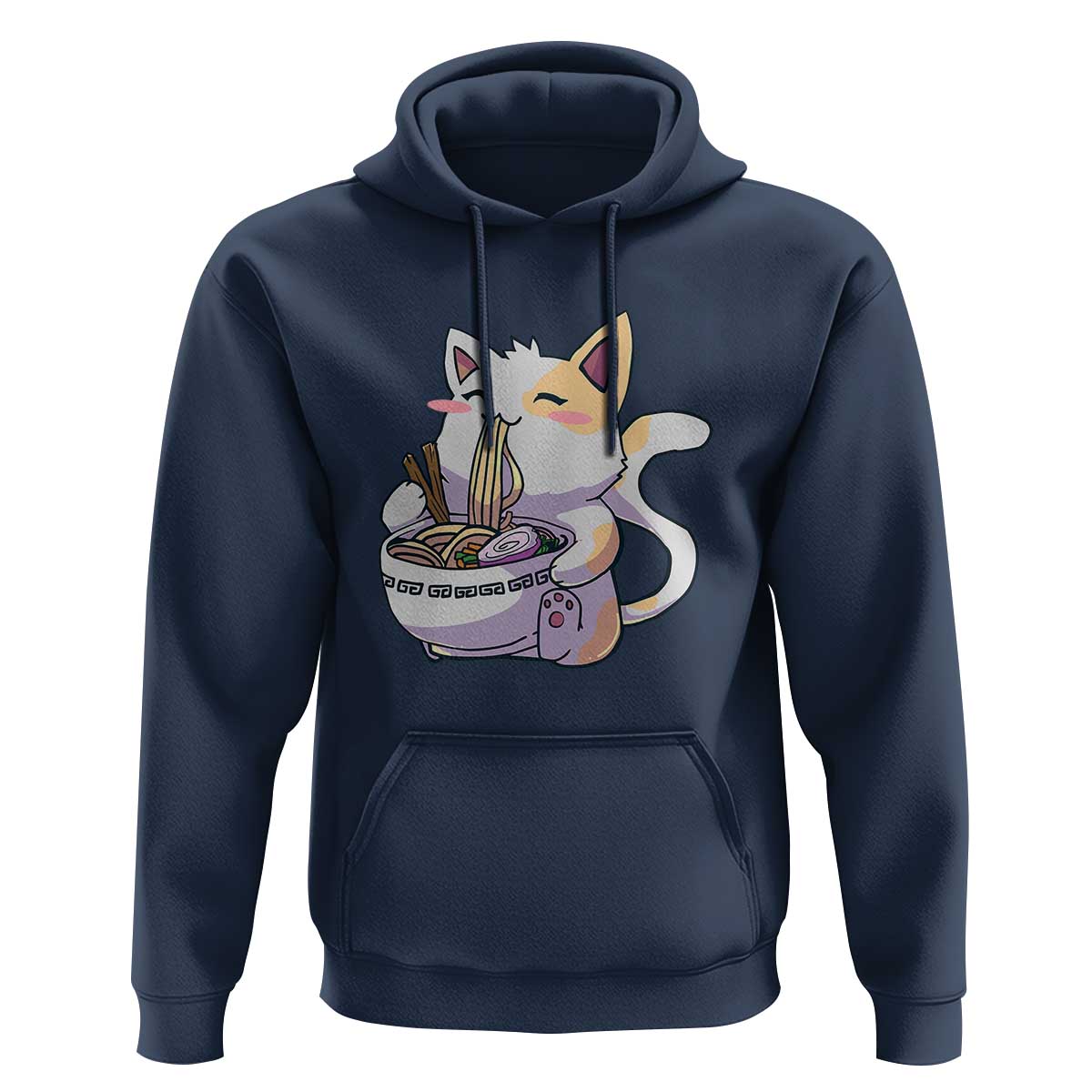 Ramen Cat Kawaii Hoodie Anime Japanese Neko Cute Graphic - Wonder Print Shop